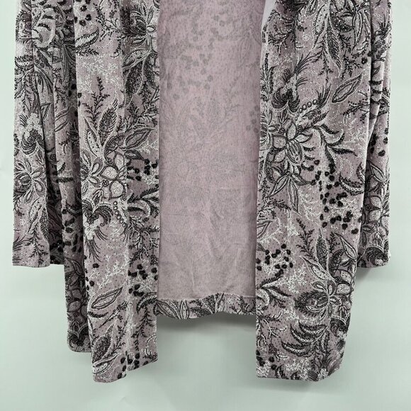 Alex Evenings Sequined Floral Open Blazer Multicolor Size Large - Picture 3 of 9